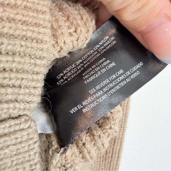 Banana Republic Camel Tan Knit Button Front Crewneck Cardigan Sweater - Picture 3 of 5